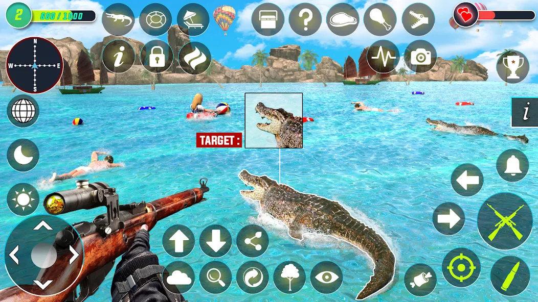 Скачать Crocodile Hunting Animal Games (Крокодил Охота Игры с животными) взлом на бесконечные деньги + мод меню screen 5