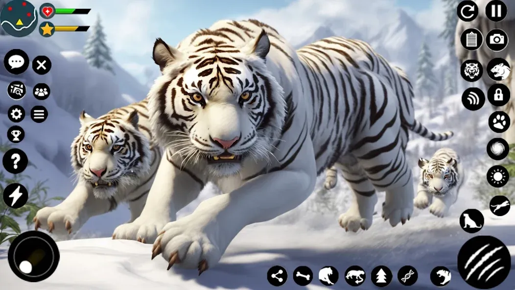 Скачать Arctic White Tiger Family Sim взлом на бесконечные деньги + мод меню screen 1