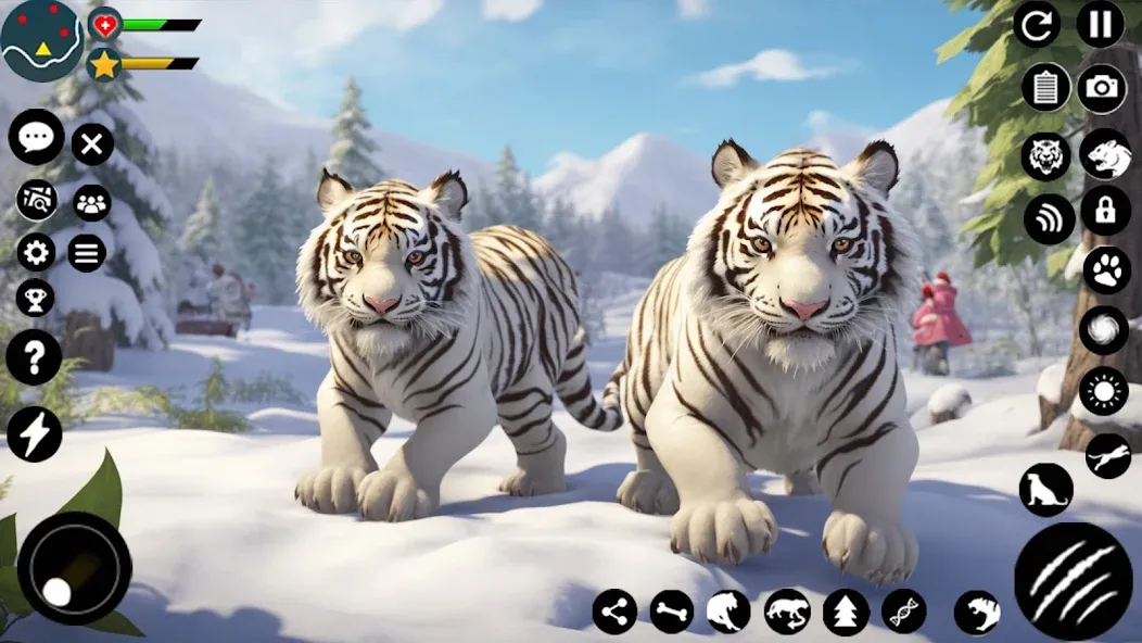 Скачать Arctic White Tiger Family Sim взлом на бесконечные деньги + мод меню screen 2