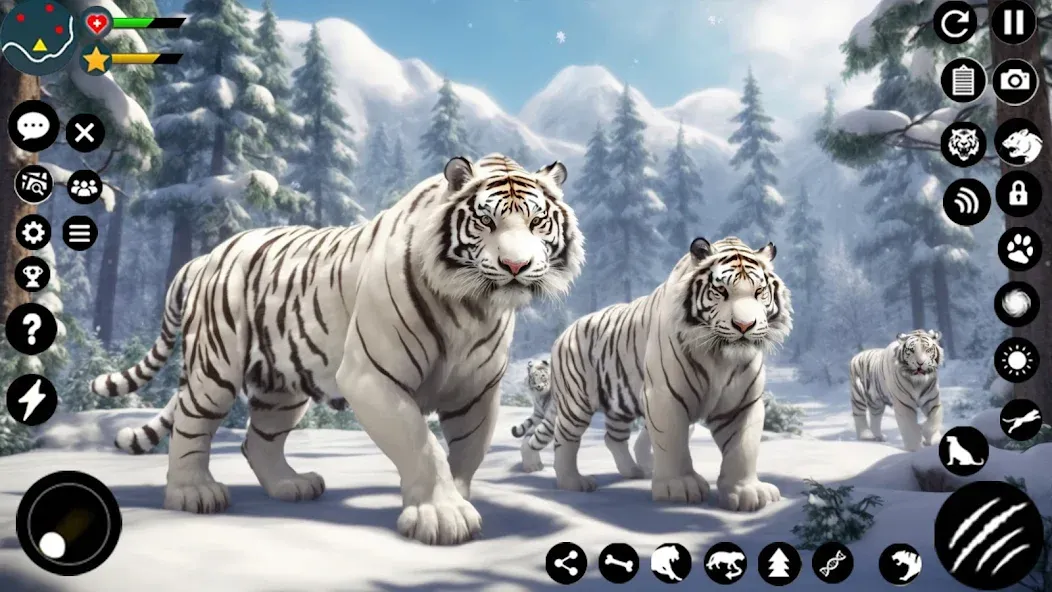 Скачать Arctic White Tiger Family Sim взлом на бесконечные деньги + мод меню screen 3