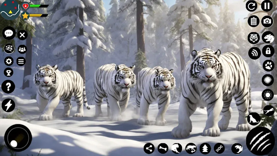 Скачать Arctic White Tiger Family Sim взлом на бесконечные деньги + мод меню screen 4