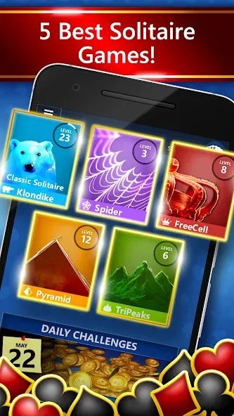 Скачать Microsoft Solitaire Collection (Майкрософт Солитер Коллекшн) взлом на бесконечные деньги + мод меню screen 1