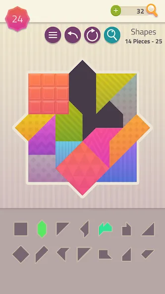 Скачать Polygrams — Tangram Puzzles (Полиграммы) взлом на бесконечные деньги + мод меню screen 4