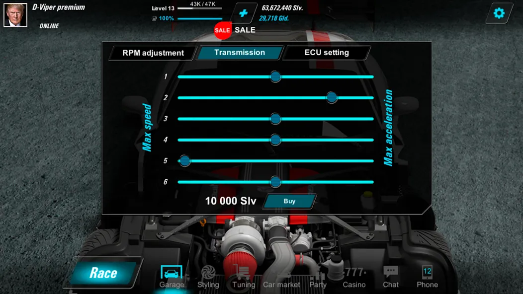 Скачать Forbidden Racing взлом на бесконечные деньги + мод меню screen 4