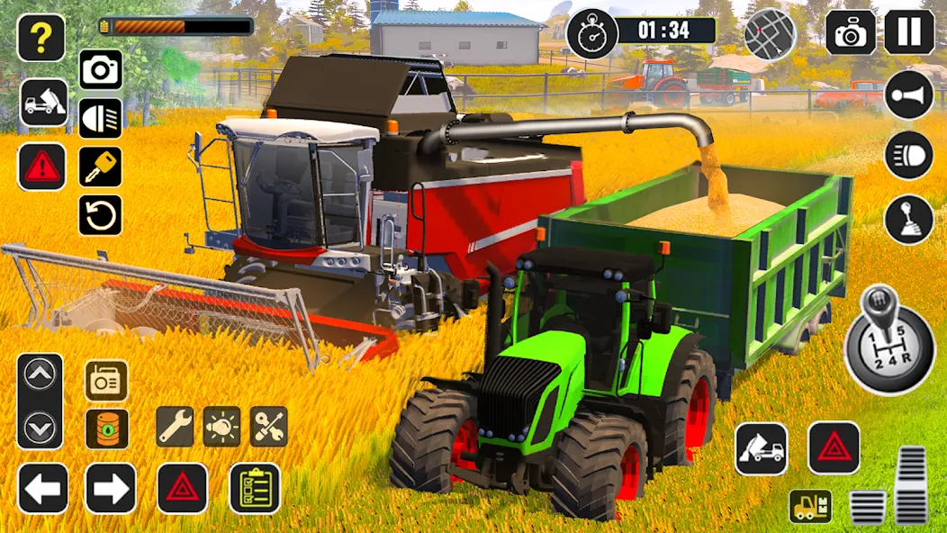 Скачать Tractor Farming Game Harvester взлом на бесконечные деньги + мод меню screen 1