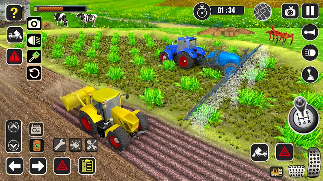 Скачать Tractor Farming Game Harvester взлом на бесконечные деньги + мод меню screen 2