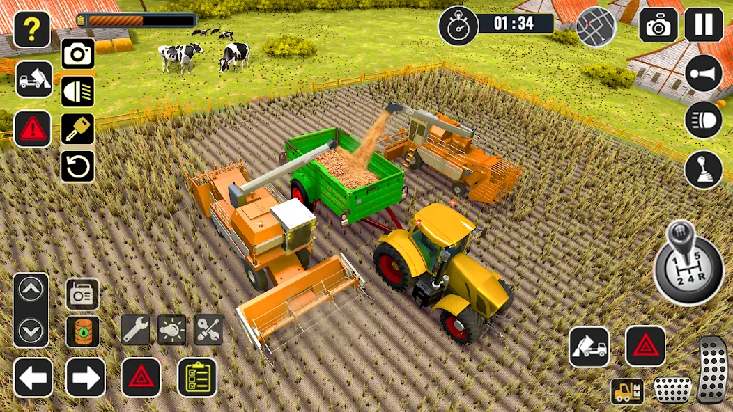 Скачать Tractor Farming Game Harvester взлом на бесконечные деньги + мод меню screen 3