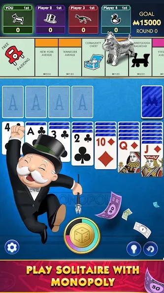 Скачать MONOPOLY Solitaire: Card Games (Монополия Солитер) взлом на бесконечные деньги + мод меню screen 1