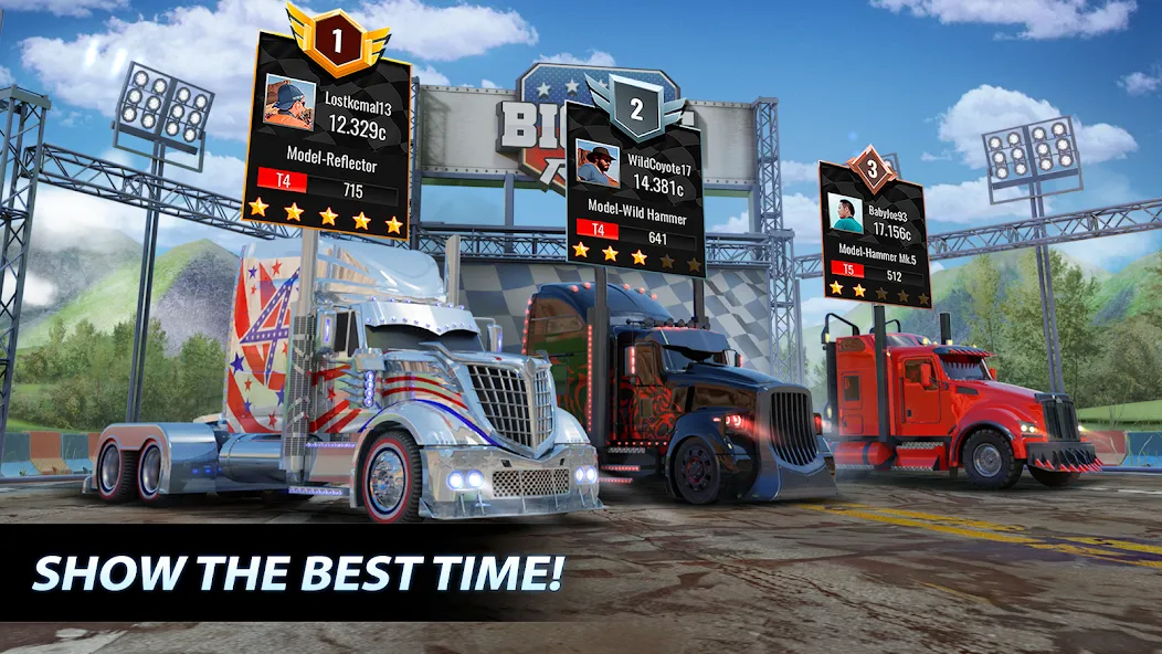 Скачать Big Rig Racing: Drag racing (Биг Риг Рейсинг) взлом на бесконечные деньги + мод меню screen 3