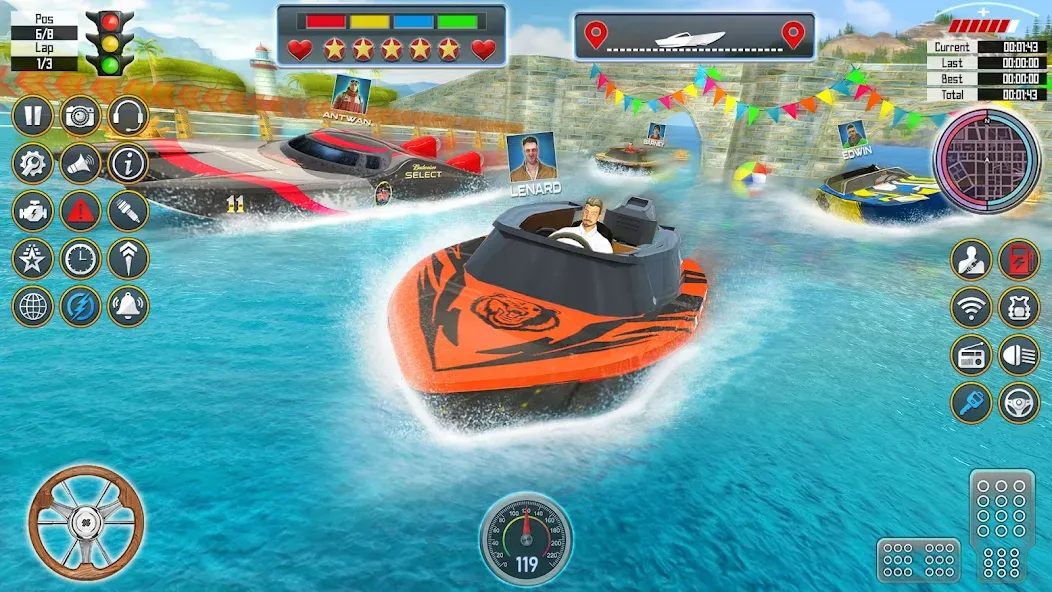 Скачать Speed Boat Racing: Boat games взлом на бесконечные деньги + мод меню screen 2