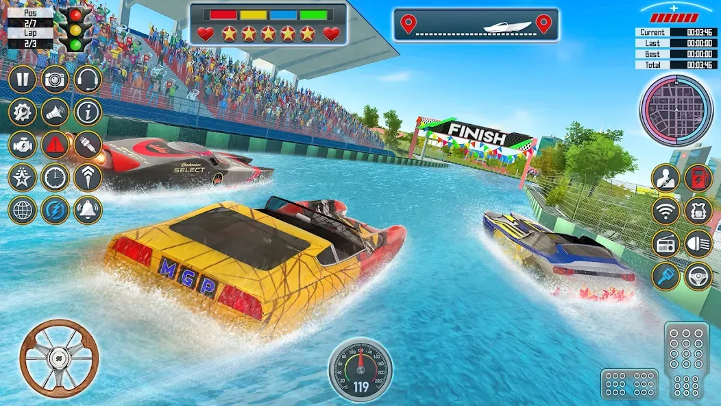 Скачать Speed Boat Racing: Boat games взлом на бесконечные деньги + мод меню screen 4