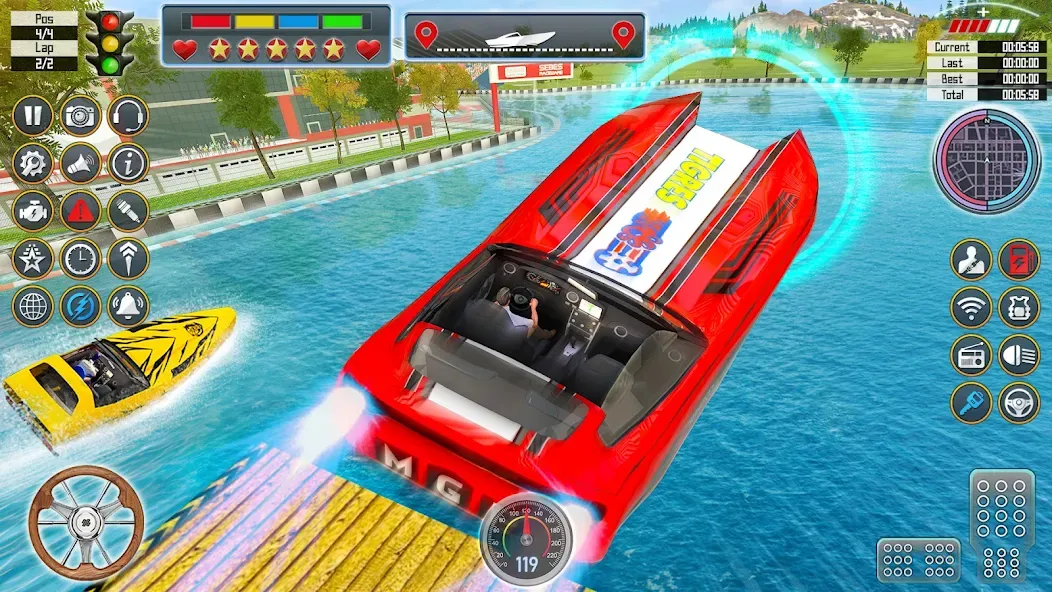 Скачать Speed Boat Racing: Boat games взлом на бесконечные деньги + мод меню screen 5