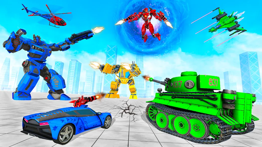 Скачать Tank Robot Game Army Games (армейский танк робот трансформационная игра) взлом на бесконечные деньги + мод меню screen 3