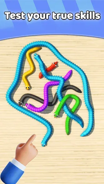 Скачать Tangled Snakes Puzzle Game (Танглед Снейк 3Д) взлом на бесконечные деньги + мод меню screen 4