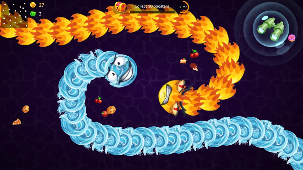 Скачать Snake vs Worms: Fun .io Zone взлом на бесконечные деньги + мод меню screen 2