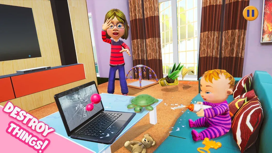 Скачать Virtual Baby Mother Simulator взлом на бесконечные деньги + мод меню screen 4