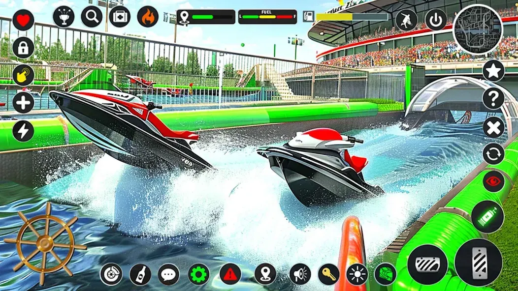 Скачать Jetski Boat Racing: Boat Games (Джетски Гонки на лодках) взлом на бесконечные деньги + мод меню screen 1