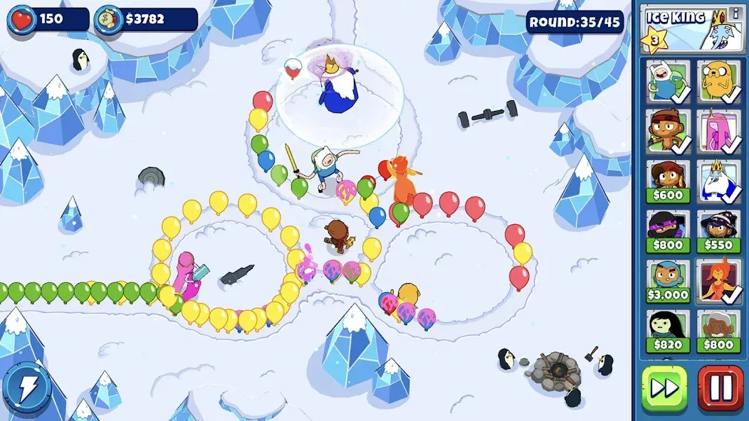 Скачать Bloons Adventure Time TD (Блунс Приключения Времени ТД) взлом на бесконечные деньги + мод меню screen 1