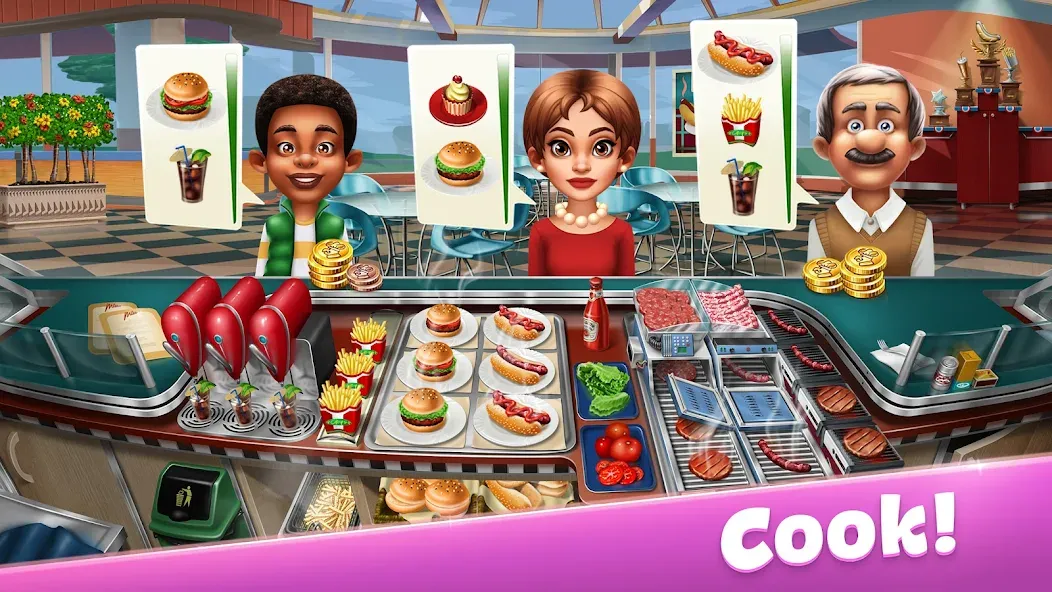 Скачать Cooking Fever: Restaurant Game взлом на бесконечные деньги + мод меню screen 1