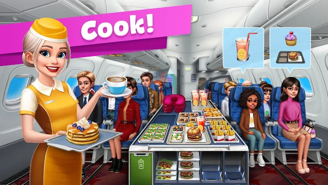 Скачать Airplane Chefs — Cooking Game (Эйрплейн Чефз) взлом на бесконечные деньги + мод меню screen 1