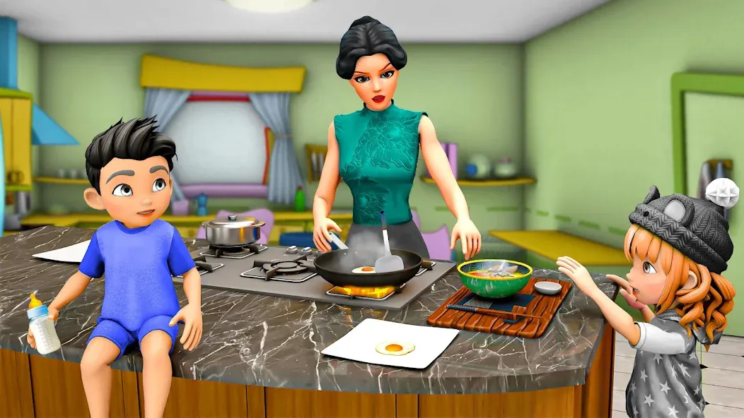 Скачать Virtual Mother Simulator 3D (Виртуальные игры богатой материальной жизни) взлом на бесконечные деньги + мод меню screen 4