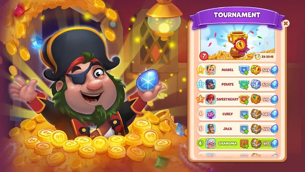 Скачать Pirate Treasures: Jewel & Gems взлом на бесконечные деньги + мод меню screen 2