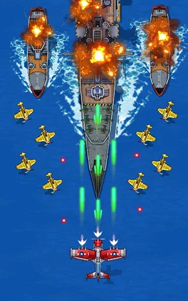 Скачать 1945 Air Force: Airplane games (тысяча девятьсот сорок пять) взлом на бесконечные деньги + мод меню screen 1