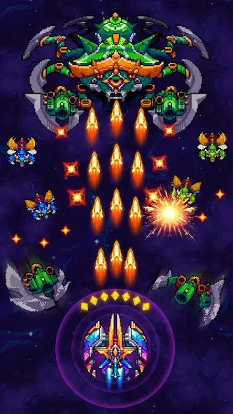 Скачать Galaxiga Arcade Shooting Game (Галаксига) взлом на бесконечные деньги + мод меню screen 1