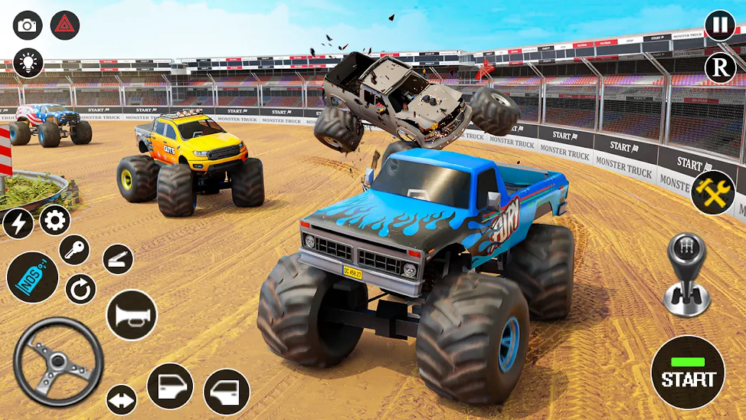 Скачать Fearless US Monster Truck Game (Фирлесс ЮЭС Монстер Трак Гейм) взлом на бесконечные деньги + мод меню screen 1