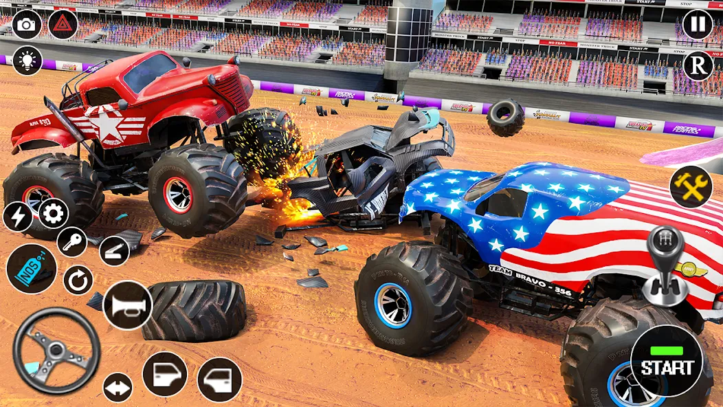 Скачать Fearless US Monster Truck Game (Фирлесс ЮЭС Монстер Трак Гейм) взлом на бесконечные деньги + мод меню screen 4