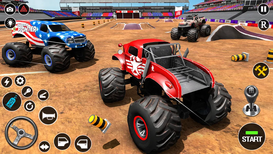 Скачать Fearless US Monster Truck Game (Фирлесс ЮЭС Монстер Трак Гейм) взлом на бесконечные деньги + мод меню screen 5