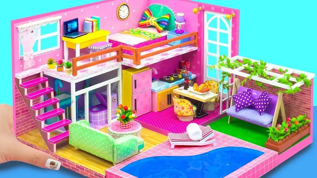 Скачать Girl Doll House Design Games взлом на бесконечные деньги + мод меню screen 2