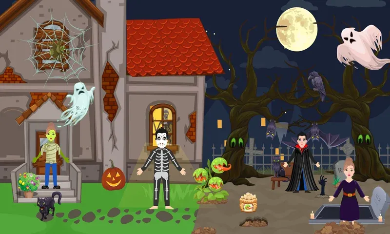 Скачать Pretend Play Halloween Party взлом на бесконечные деньги + мод меню screen 2