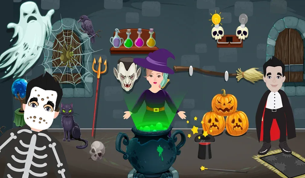 Скачать Pretend Play Halloween Party взлом на бесконечные деньги + мод меню screen 5