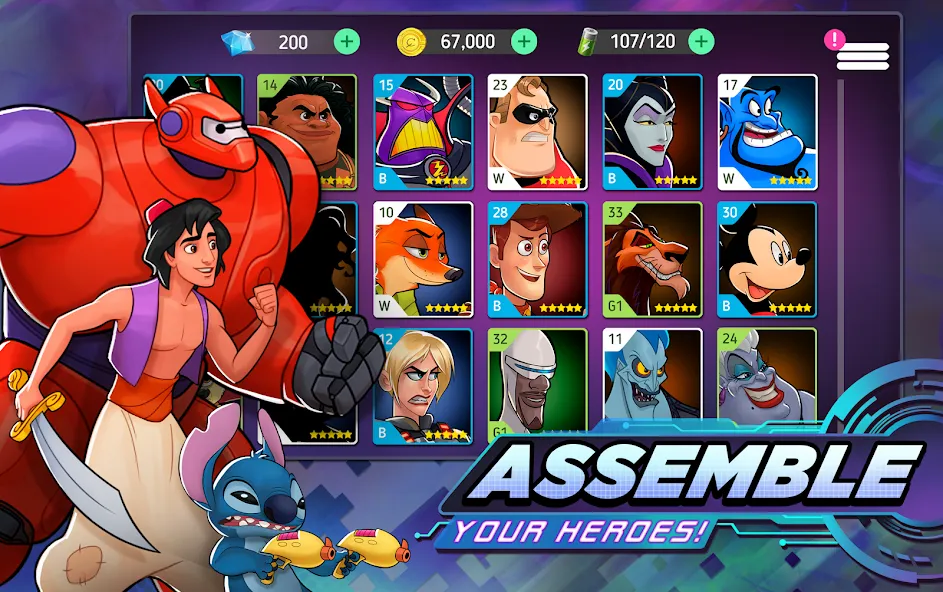 Скачать Disney Heroes: Battle Mode (Дисней Хироус) взлом на бесконечные деньги + мод меню screen 3