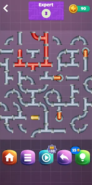 Скачать Pipe Puzzle Connect (Пайп Пазл Коннект) взлом на бесконечные деньги + мод меню screen 1