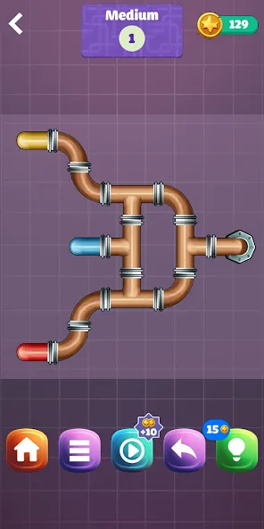 Скачать Pipe Puzzle Connect (Пайп Пазл Коннект) взлом на бесконечные деньги + мод меню screen 2