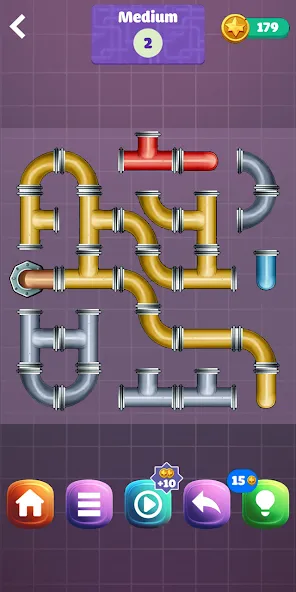 Скачать Pipe Puzzle Connect (Пайп Пазл Коннект) взлом на бесконечные деньги + мод меню screen 3