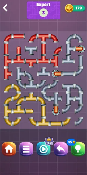 Скачать Pipe Puzzle Connect (Пайп Пазл Коннект) взлом на бесконечные деньги + мод меню screen 5