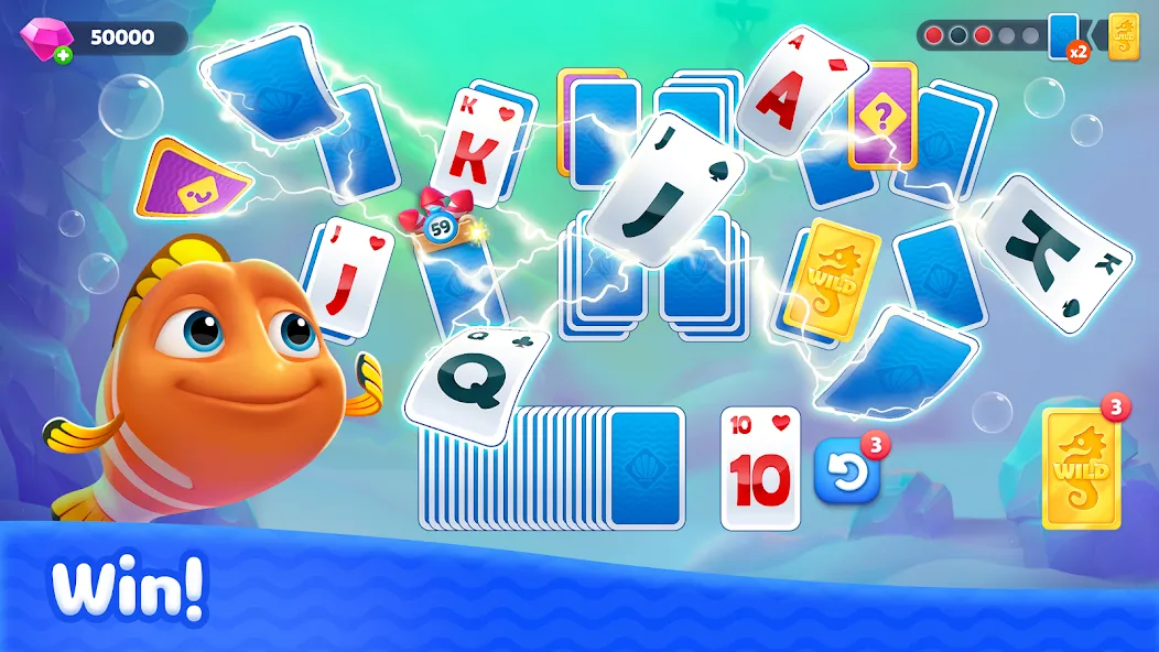 Скачать Fishdom Solitaire (Фишдом Солитер) взлом на бесконечные деньги + мод меню screen 3