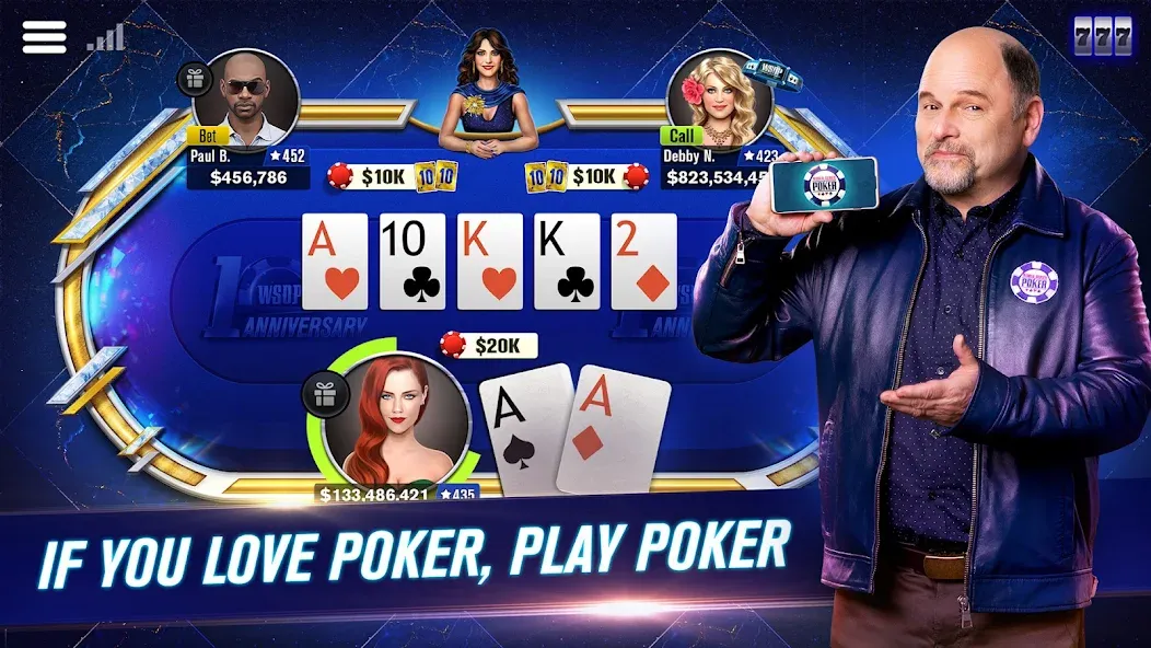 Скачать WSOP Poker: Texas Holdem Game (ВСОП Покер) взлом на бесконечные деньги + мод меню screen 1