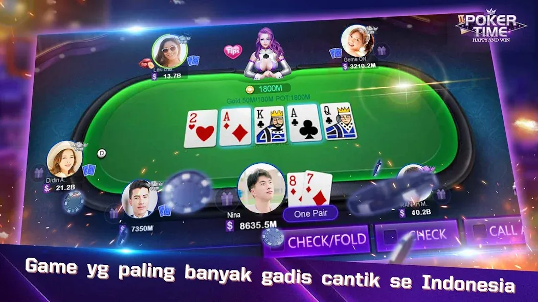 Скачать Poker Time- Pulsa Texas Holdem (Покер Тайм) взлом на бесконечные деньги + мод меню screen 1