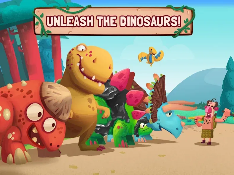 Скачать Dino Bash: Dinosaur Battle (Дино Баш) взлом на бесконечные деньги + мод меню screen 2