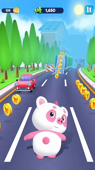 Скачать Piggy Panda Run: Fun Game взлом на бесконечные деньги + мод меню screen 1