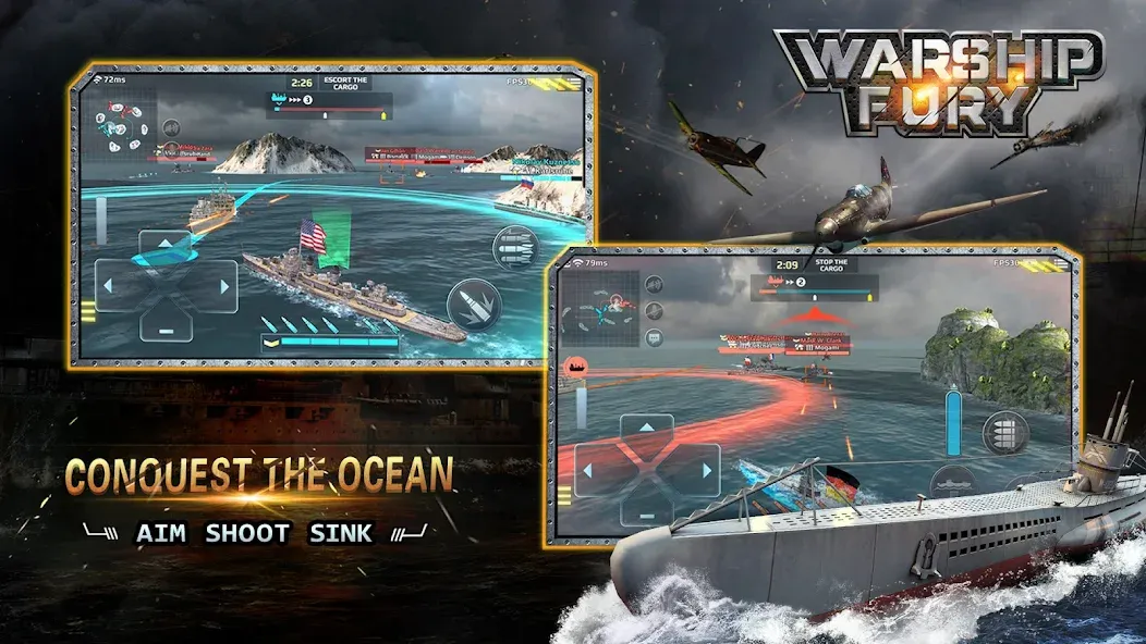 Скачать Warship Fury взлом на бесконечные деньги + мод меню screen 3