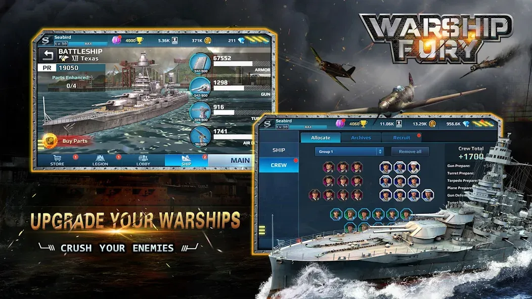 Скачать Warship Fury взлом на бесконечные деньги + мод меню screen 4