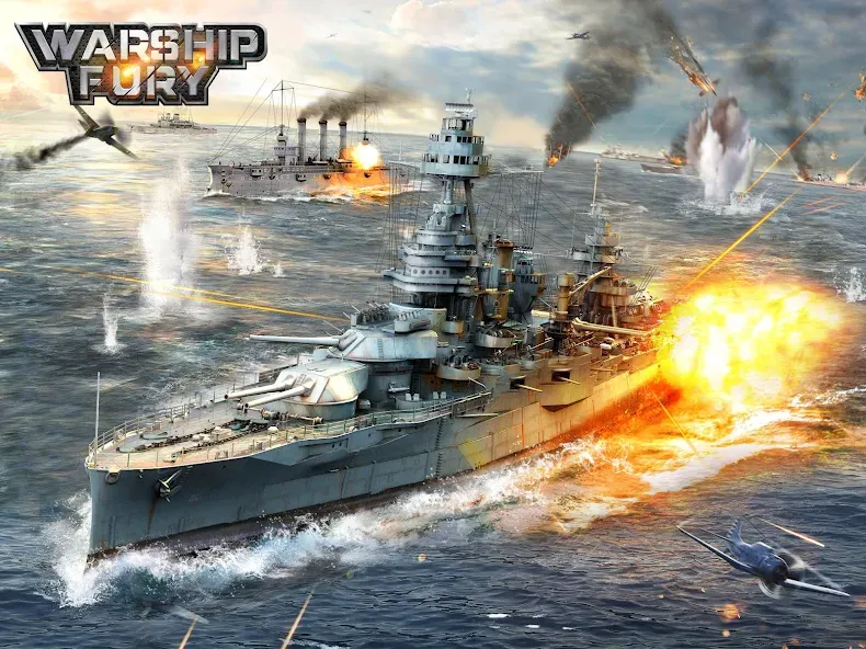 Скачать Warship Fury взлом на бесконечные деньги + мод меню screen 5