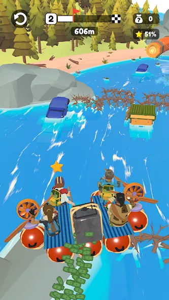 Скачать Raft Racing (ДИУАфтинг) взлом на бесконечные деньги + мод меню screen 2