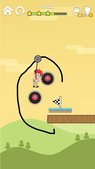 Скачать Zipline Rescue: Physics Game (Зиплайн Рескью) взлом на бесконечные деньги + мод меню screen 2