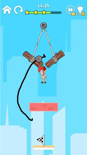 Скачать Zipline Rescue: Physics Game (Зиплайн Рескью) взлом на бесконечные деньги + мод меню screen 5